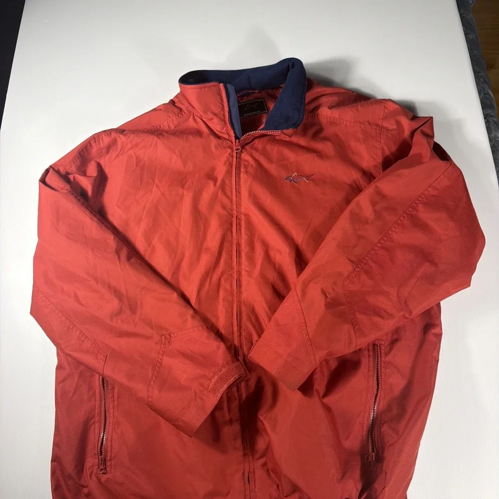 Greg Norman Full Zip Fleece-Lined Jacket Shark Logo Men's XL